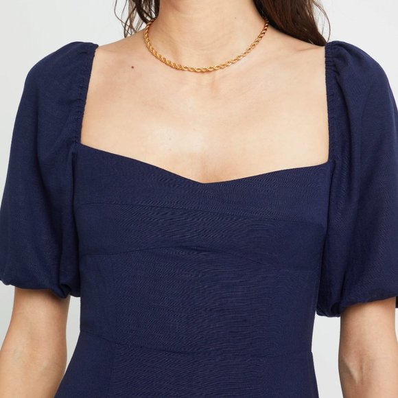 O.P.T. Violetta Midi Dress Navy Sz. S - Picture 4 of 10